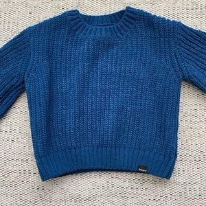 DKNY Women's Textured Knit Blue Sweater